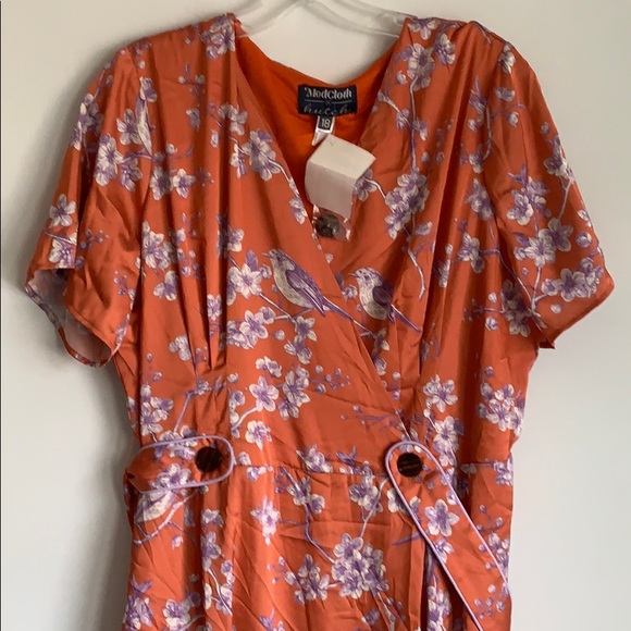 Orange Kimono Style Dress - Picture 2 of 3